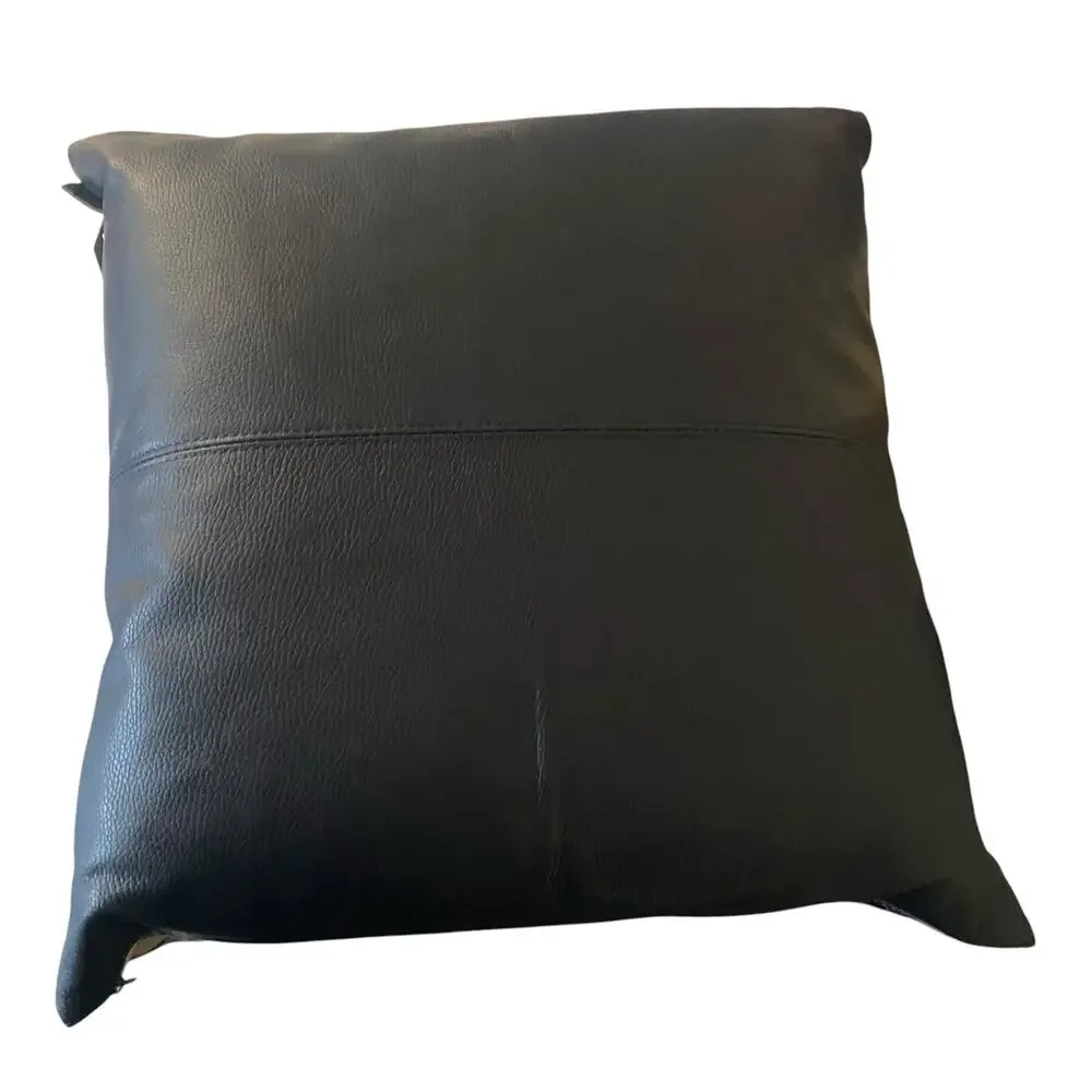 NWT Garuglieri Throw Pillow Floral Genuine Leather Made In Italy Duck Feathers